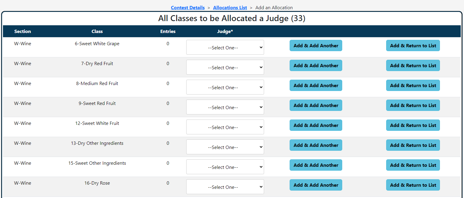 Judge Allocations